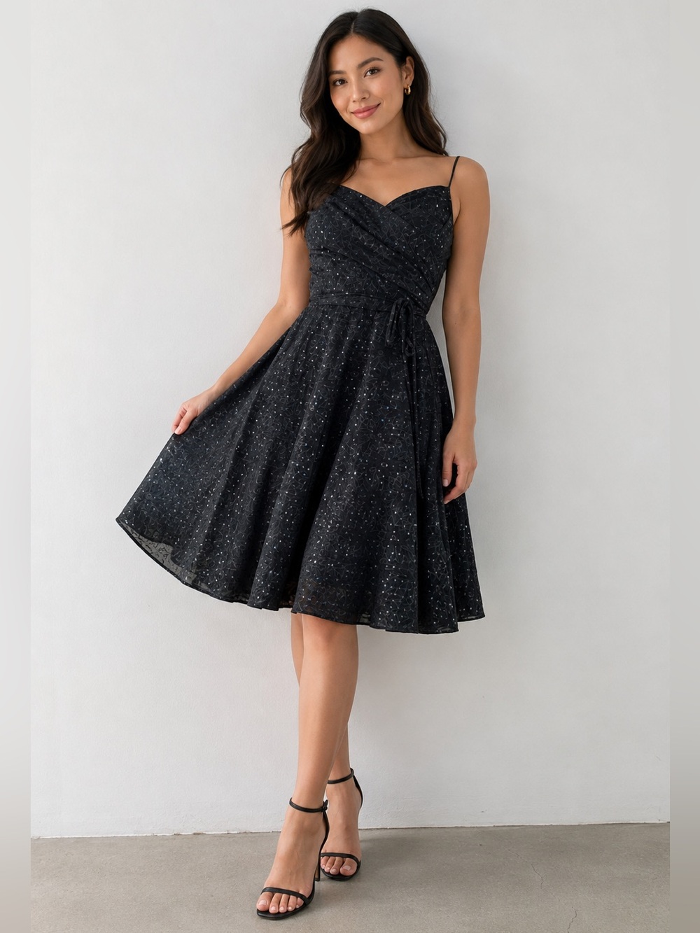 Rubber Ducky Productions, Inc.‎ Black Sparkle Midi Dress